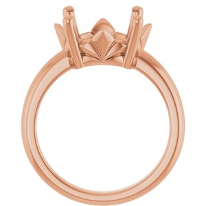 14K Rose Gold 13x11 mm Oval Ring Mounting – image 4