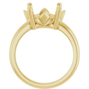 14K Yellow Gold 13x11 mm Oval Ring Mounting – image 4