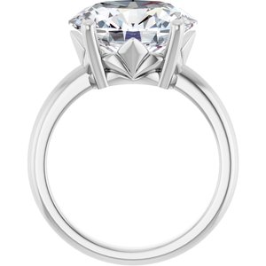 14K X1 White Gold 13x11 mm Oval Ring Mounting – image 3