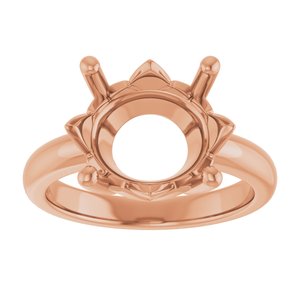 14K Rose Gold 13x11 mm Oval Ring Mounting – image 6
