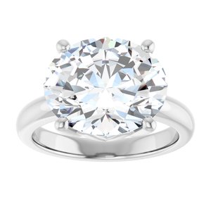 18K Palladium White Gold 13x11 mm Oval Ring Mounting – image 5