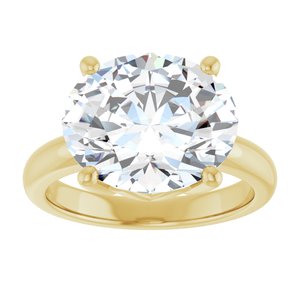 18K Yellow Gold 13x11 mm Oval Ring Mounting – image 5