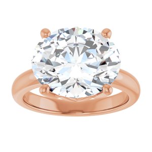 14K Rose Gold 13x11 mm Oval Ring Mounting – image 5
