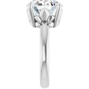 18K White Gold 13x11 mm Oval Ring Mounting – image 7