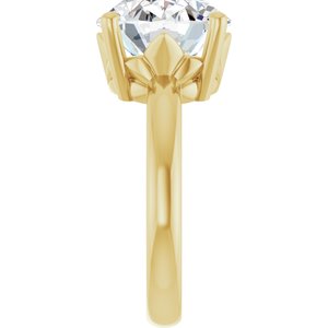 10K Yellow Gold 13x11 mm Oval Ring Mounting – image 7