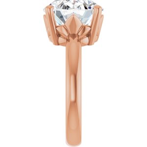 14K Rose Gold 13x11 mm Oval Ring Mounting – image 7