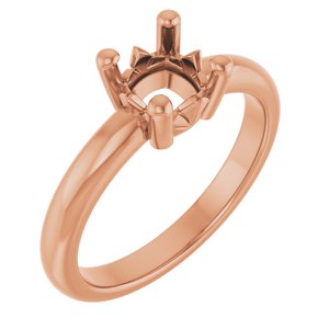18K Rose Gold 6x6 mm Cushion Ring Mounting – image 2