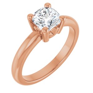 18K Rose Gold 6x6 mm Cushion Ring Mounting
