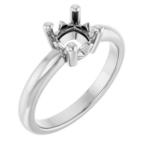18K Palladium White Gold 6x6 mm Cushion Ring Mounting – image 2