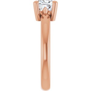 14K Rose Gold 6x6 mm Cushion Ring Mounting – image 7