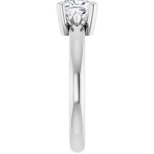 14K X1 White Gold 6x6 mm Cushion Ring Mounting – image 7