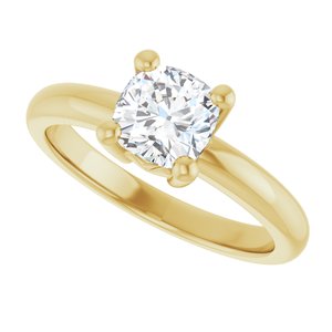 10K Yellow Gold 6x6 mm Cushion Ring Mounting – image 8