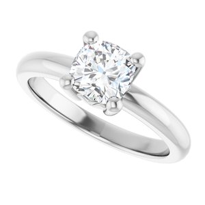 14K White Gold 6x6 mm Cushion Ring Mounting – image 8