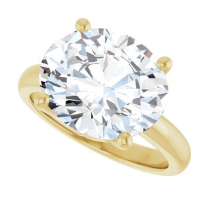 18K Yellow Gold 13x11 mm Oval Ring Mounting – image 8