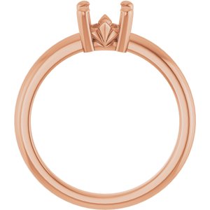 18K Rose Gold 6x6 mm Cushion Ring Mounting – image 4