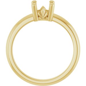 14K Yellow Gold 6x6 mm Cushion Ring Mounting – image 4