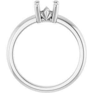 14K White Gold 6x6 mm Cushion Ring Mounting – image 4