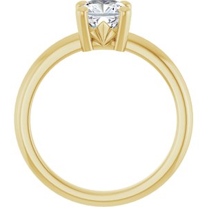 14K Yellow Gold 6x6 mm Cushion Ring Mounting – image 3