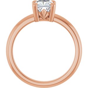 14K Rose Gold 6x6 mm Cushion Ring Mounting – image 3
