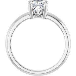 10K X1 White Gold 6x6 mm Cushion Ring Mounting – image 3
