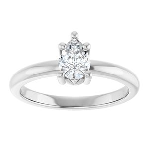 18K Palladium White Gold 6.5x4.5 mm Pear Ring Mounting – image 5