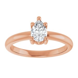 14K Rose Gold 6.5x4.5 mm Pear Ring Mounting – image 5