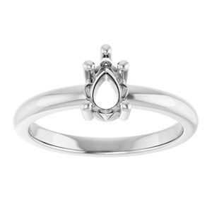 10K X1 White Gold 6.5x4.5 mm Pear Ring Mounting – image 6