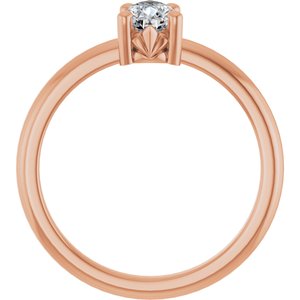 14K Rose Gold 6.5x4.5 mm Pear Ring Mounting – image 3