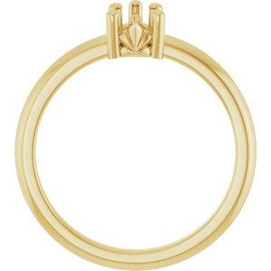 18K Yellow Gold 6.5x4.5 mm Pear Ring Mounting – image 4