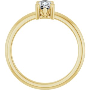 10K Yellow Gold 6.5x4.5 mm Pear Ring Mounting – image 3