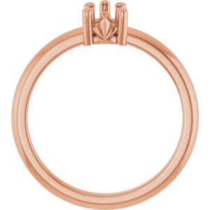 14K Rose Gold 6.5x4.5 mm Pear Ring Mounting – image 4