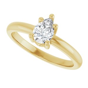 10K Yellow Gold 6.5x4.5 mm Pear Ring Mounting – image 8