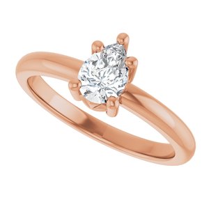 14K Rose Gold 6.5x4.5 mm Pear Ring Mounting – image 8