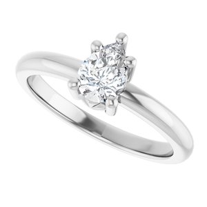Sterling Silver 6.5x4.5 mm Pear Ring Mounting – image 8