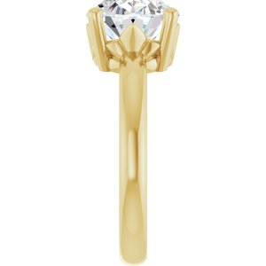 18K Yellow Gold 11x9 mm Oval Ring Mounting – image 7