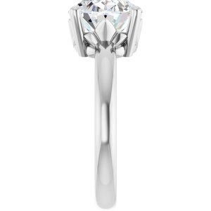 14K X1 White Gold 11x9 mm Oval Ring Mounting – image 7