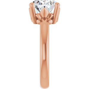 18K Rose Gold 11x9 mm Oval Ring Mounting – image 7