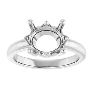 18K Palladium White Gold 11x9 mm Oval Ring Mounting – image 6