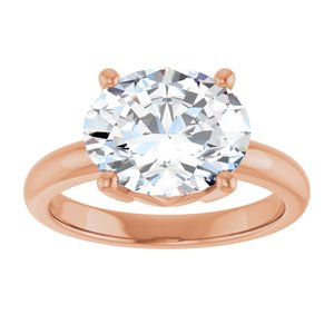 18K Rose Gold 11x9 mm Oval Ring Mounting – image 5