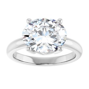 18K Palladium White Gold 11x9 mm Oval Ring Mounting – image 5