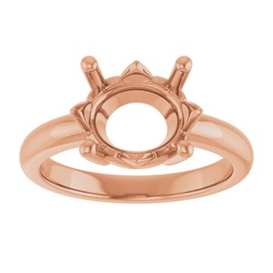 10K Rose Gold 11x9 mm Oval Ring Mounting – image 6