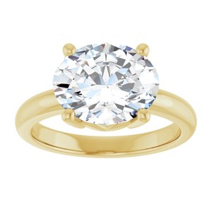 10K Yellow Gold 11x9 mm Oval Ring Mounting – image 5