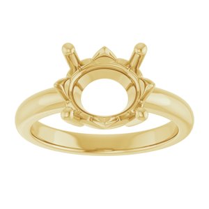 18K Yellow Gold 11x9 mm Oval Ring Mounting – image 6