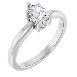 18K Palladium White Gold 6.5x4.5 mm Pear Ring Mounting