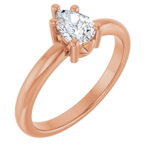 14K Rose Gold 6.5x4.5 mm Pear Ring Mounting