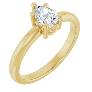 10K Yellow Gold 6.5x4.5 mm Pear Ring Mounting