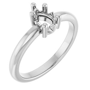 10K White Gold 6.5x4.5 mm Pear Ring Mounting – image 2