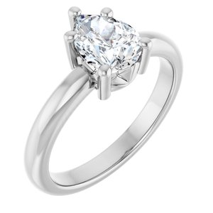 14K X1 White Gold 8x6 mm Pear Ring Mounting