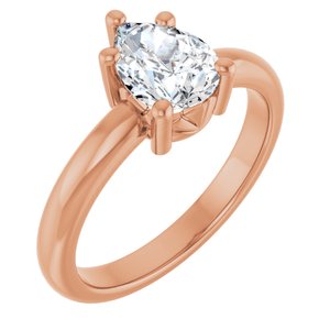 18K Rose Gold 8x6 mm Pear Ring Mounting