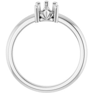 14K White Gold 8x6 mm Pear Ring Mounting – image 4